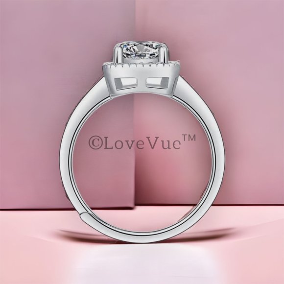 Certified 1ct. t.w. Diamond Halo Engagement Wedding Ring - Picture 4 of 16